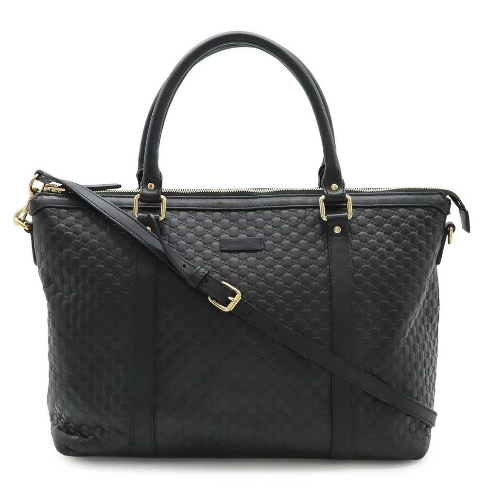 Gucci Microguccissima Tote Bag Crossbody Leather Black